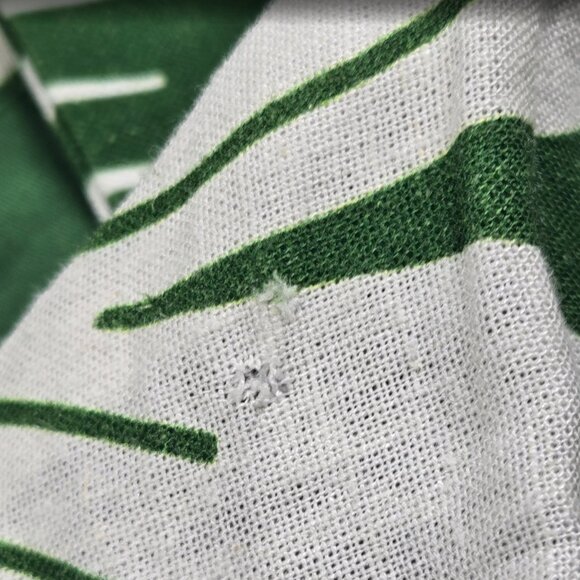 Farm Rio Macaw Elegance Romper Green White Women's XL Palm Print NEW FLAWS